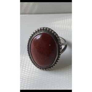 Vintage Sterling Silver Jasper Native American Southwestern Mens Ring Sz 13 READ